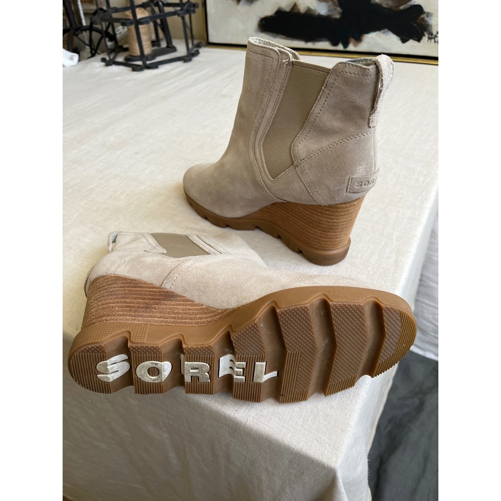 Sorel Joan of Arctic III Waterproof Wedge Boots Tan Suede NL3951-251 women's 11